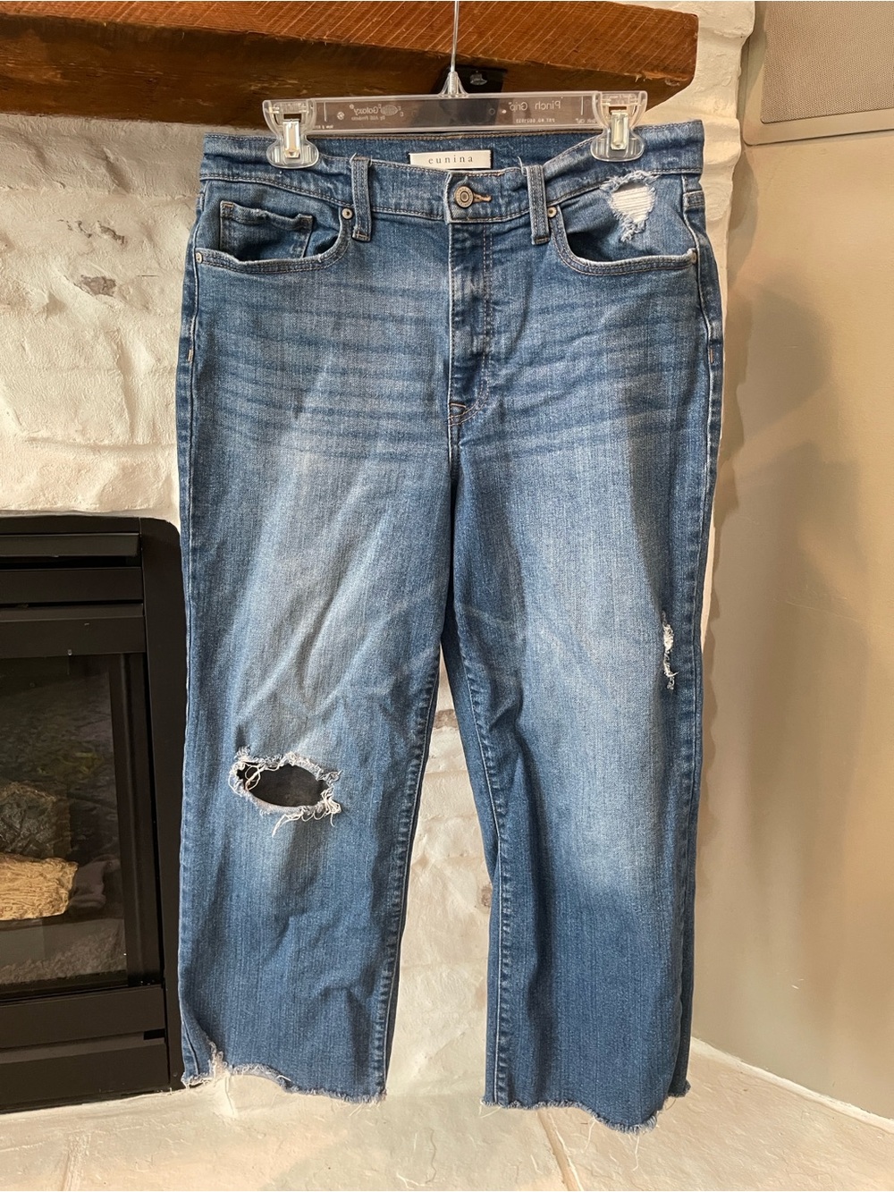 Eunina Dawn High-Rise Cropped Wide Leg Jeans